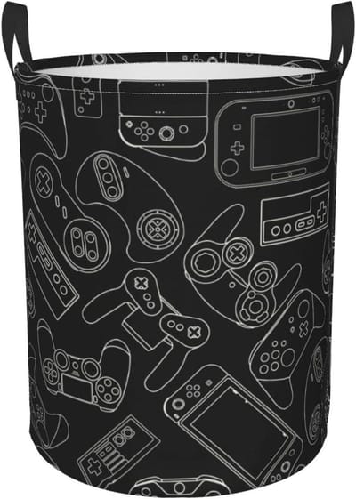 Wasmand Rond - Opbergmand Kleding - Speelgoed Opbergen - Waterdichte Voering - 38 Liter - Gamecontroller