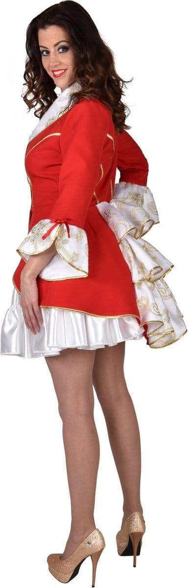 Ruches Slipjas Rood Met Pailletten Vrouw