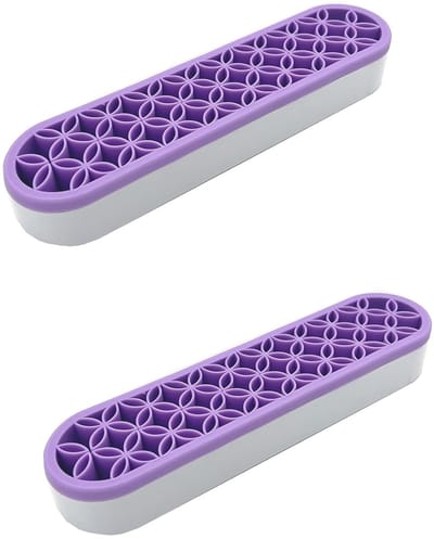 Cosmetica Opbergdoos - Siliconen Make-up Brush Houder - Bureau Organizer - Opbergdoos voor Penselen en Accessoires - 2 Stuks - Paars