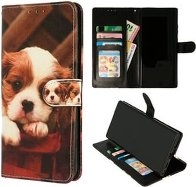 Cityhoesje - Bookcase hoesje - iPhone 12 Mini - incl. Pasjeshouder Puppy