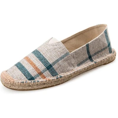 Heren Espadrilles Heren Patchwork Slip on Zomerschoenen Heren Loafers Ademend Canvas Herenschoenen Jute Gewikkeld Damesschoenen Unisex 43 gray