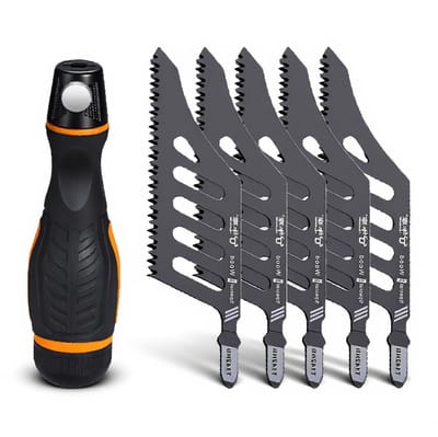 5-delige Spool Cutting P Jigsaw Bladen Set, HCS Zaagbladen voor Onregelmatige Curven, Ergonomisch Handvat voor Precisie Snijden