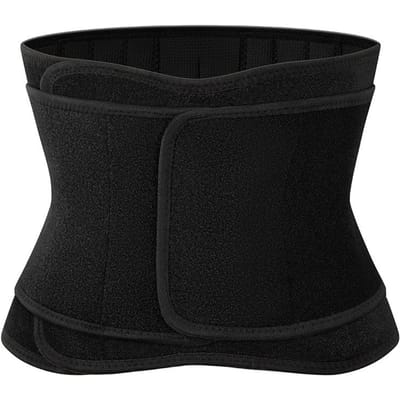Heren Taille Trainer Gewichtsverlies Afslankende Body Shaper Riem Workout Vetverbranding Korset Sauna Zweet Wrap Fitness Buiktrimmer Band XXXL zwart