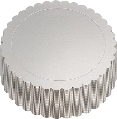 Ronde Taartplaten van 20 cm - 30 Stuks - 2 mm Dikke Kartonnen Scalloped Basis voor Taartdecoratie, Feestjes en Bruiloften