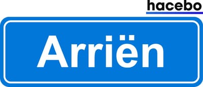 Hacebo - Plaatsnaam Sticker - 29x10 CM - Arriën sticker - Verkeersborden sticker - grappige cadeaus - Arriën