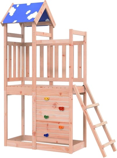 Speeltoren Hout - Speelhuisje Buiten - Kinderen Spelen - Douglas Hout - 215 cm Hoog - Bruin