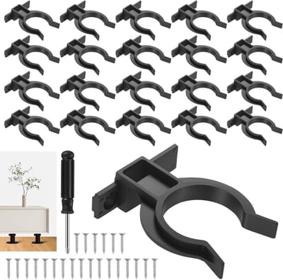 20 Stuks Keuken Plinten Klemmen, Verbindingselementen en Bevestigingsclips voor Keukenmeubels, Inclusief Schroeven en Schroevendraaier voor 28–32mm Poten