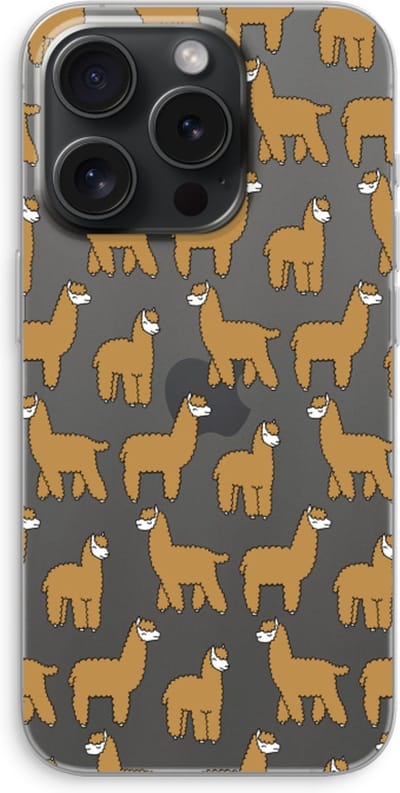 Case Company® - Hoesje geschikt voor iPhone 15 Pro hoesje - Alpacas - Soft Cover Telefoonhoesje - Bescherming aan alle Kanten en Schermrand