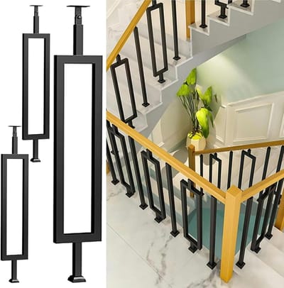 Metalen Spindels - Trappalen Balusters - Trap Renoveren - In Hoogte Verstelbaar - 82 cm - Zwart