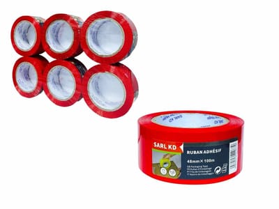 Verpakkingstape - dozentape transparant PP (Polypropyleen) 100M- 6 rollen - Rood - PP Plakband - 100m x 48mm - Polypropylene tape Red