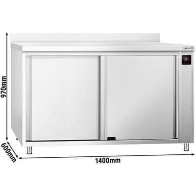 GGM Gastro Wärmeschrank PREMIUM - 1400x600mm - mit Aufkantung & Schiebetüren - Digital