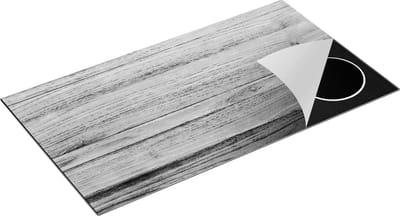 Chefcare Inductie Beschermer Bruine Houten Achtergrond - Hout - Zwart Wit - 95x50 cm - Afdekplaat Inductie - Kookplaat Beschermer - Inductie Mat