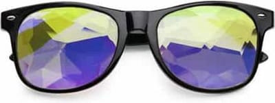 Freaky Glasses® - classic caleidoscoop bril - spacebril - festival bril - big flower effect- zwart