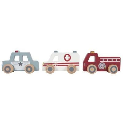 Little Dutch Hulpverleningsauto's 3-pack Auto's op schaal Voertuigen Houten speelgoed