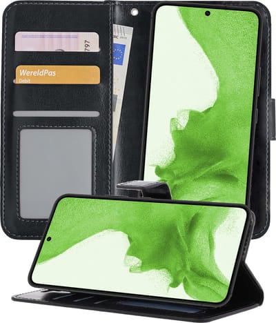 Hoesje 2 in 1 - Geschikt voor Samsung Galaxy S22 Plus - Met Uitneembare Hard Cover - Bookcase - Wallet Case - Met Pasjeshouder - Book Case - Uitneembaar - Pashouder - Kunstleer - Zwart