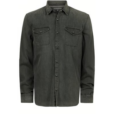 John Varvatos Marshall Regular Fit Ls Western Sport Sh Mineral Blk Maat: XS | Casual Overhemden Outlet | Heren | Bruin