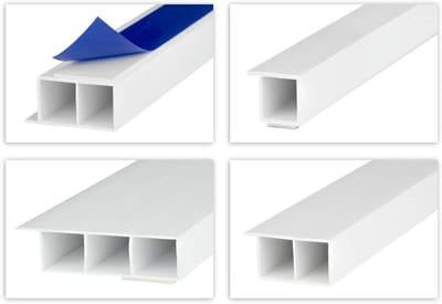 Afdeklijsten PVC - Holle kamerprofielen - Voegen Afwerken - Vocht en Schimmelbestendig - 25x15mm 2 Meter - Wit