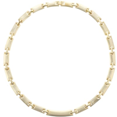 Ketting Dames Goud – Korte Schakelketting – Choker Ketting 43 cm – Mat & Glanzend Goud – Nikkelvrij – Behave