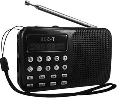Draagbare Radio - AM FM Ontvanger - Muziek Luisteren - Multimedia Flexibiliteit - 10 Uur Batterij - Zwart