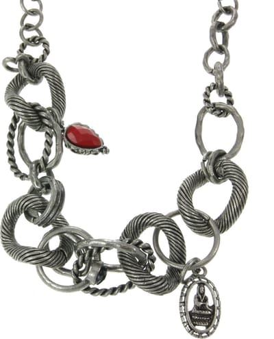 Behave - Grove Schakelketting met Kleine Hangers - 41 cm - Stoere Mode voor Elke Gelegenheid