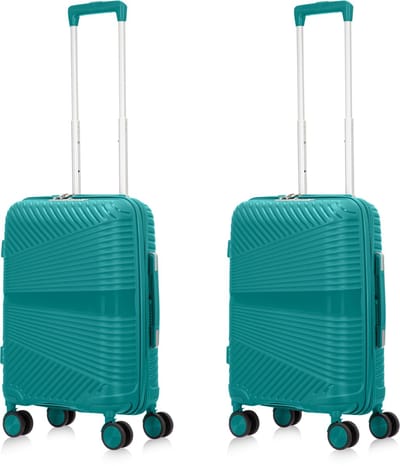 Mallorca Reiskofferset 2-delig - Handbagage - 2 x 39 liter - Koraal groen - Met Ingebouwd TSA Slot - Voor Vliegtuig en Vakanties