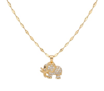 Goudkleurige ketting met olifant hanger – ketting voor dames – schakelketting met fantasiehanger
