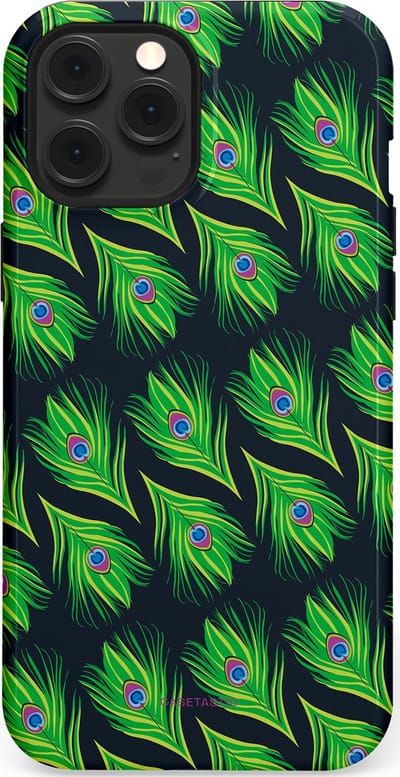 Casetastic Hoesje Geschikt voor Apple iPhone 12 Pro Max Magsafe - Stijlvolle Beschermende Duo-layer Case - Veren van verleiding