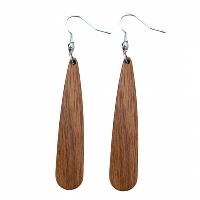 Zilver bruin hout oorbellen Solange - Charme Bijoux