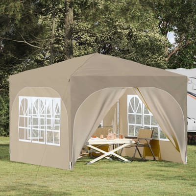 vidaXL - Pop-up - Feesttent - 290 - x - 290 - x - 245 - cm - Crèmekleurig