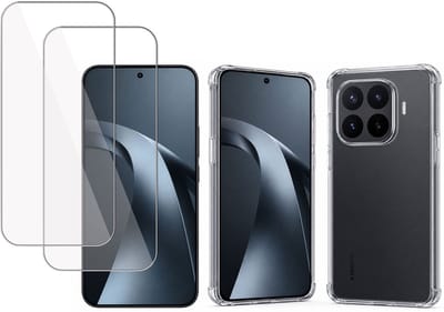 TechNow Hoesje + 2x Screenprotector geschikt voor Xiaomi 17T Hoesje Screenprotector - Tempered Glass - Extreme Shock Case Transparant