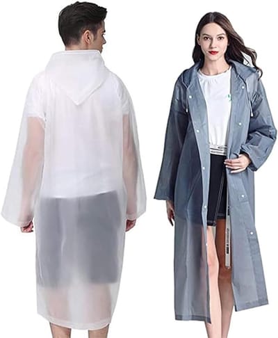 Regenjas, poncho voor volwassenen, 2 stuks herbruikbare regenjassen voor dames en heren, met capuchon en trekkoord