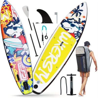 Livano Sup Board - Opblaasbaar - Supboard - Sup Boards - Paddle - Kayak - Geel - 320cm