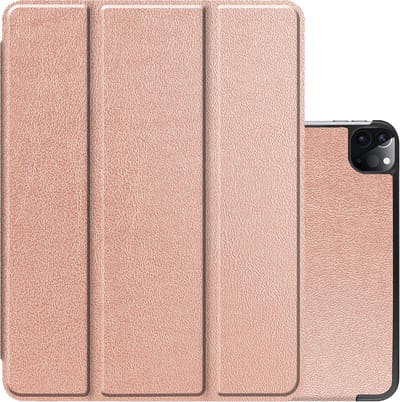 Hoes - Geschikt voor Apple iPad Pro (2022) - 11 inch - 4e generatie - Dun & Stevig - Trifold Bookcase - Hard Cover - Hardcover Book Case - Tablet Hoesje - Goud