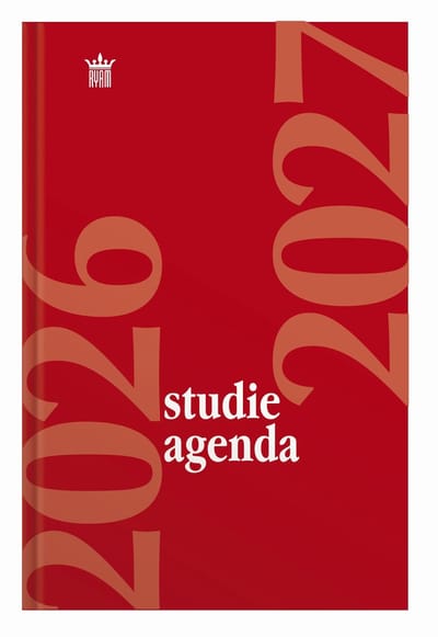 Ryam | Studie agenda Hardcover | 2026/2027 | Genaaid gebonden | 15 x 20 cm | Rood |