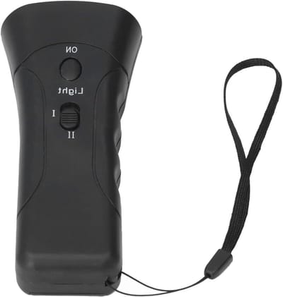 Ultrasone trainingstrainer voor honden - Effectieve anti-blafapparaat voor binnen en buiten - Draagbare hondenjager met LED-licht.