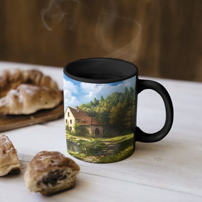 Magische Mok - Foto op Warmte Mokken - Koffiemok - Zwaan - Bomen - Rust - Magic Mok - Beker - 350 ML - Theemok