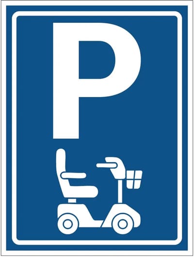 Parkeerplaats scootmobiel bord - E8-16 | gecoat dibond materiaal | 40 x 30 cm