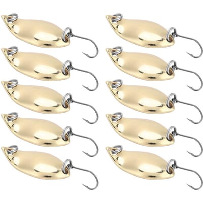 Lot de 10 pièces Leurres de pêche Wobbler Appâts Style cuillère Métal artificiel Hameçon (Or, 2,5g) 2.5g or