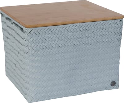 Handed By - Opbergmand met deksel - Mand - Speelgoedmand - Woonkamer - Kinderkamer - Babykamer - Top Fit Large 30 - lichtgrijs - ice grey