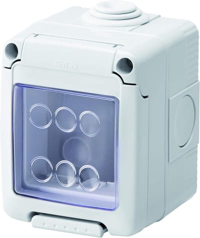 Wandkast Apparatuur - Behuizing Systeem - Elektrische Installatie - IP55 Waterdicht - 2 Modules - Grijs