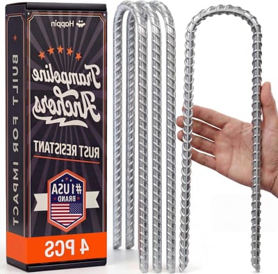 Grondankers - Tentharingen Palen - Buitenuitrusting Beveiligen - Heavy Duty Gegalvaniseerd Staal - 4 stuks - Zilver
