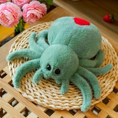 Zwarte Springspin Kruipend Huisdier Pluche Schattig Reptiel Speelgoed Super Pop Stitch Kawaii Pluche Speelgoed Dierenknuffel 25cm