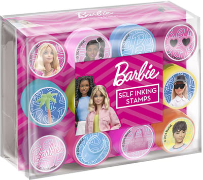Barbie 12 stempels zelfinktend - Totum creatief speelgoed meisjes junior vanaf 3 jaar - stempelen knutselen