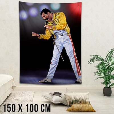 Allernieuwste.nl® Queen Freddie Mercury Urban Loft Wandkleed Groot Wandtapijt Wanddecoratie Muurkleed Tapestry - Kleur - 150 x 100 cm