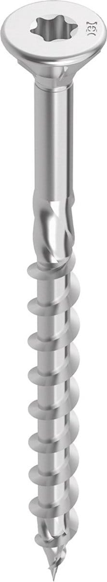 HECO-TOPIX vlonderschroef A2 – 5,0 x 60 mm – roestvast staal – platverzonken kop met freesribben – per 10 stuks