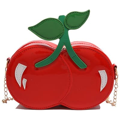 Nieuwe Creatieve Kersen-vormige One-shoulder Crossbody Dames Tas Zoete Kleine Frisse Lakleren Fruit Tas Rode Kettingtas blue