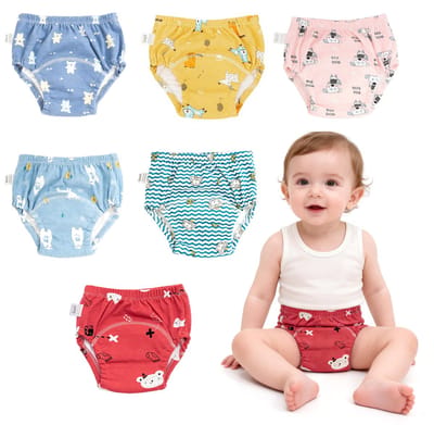 Baby zindelijkheidstrainingbroekjes - 6-pack - maat 100 - geschikt voor 15-28 maanden - gewicht 10 tot 15 kg - peuterondergoed - luierbroekjes - zindelijkheidstrainingondergoed - met schattige patronen