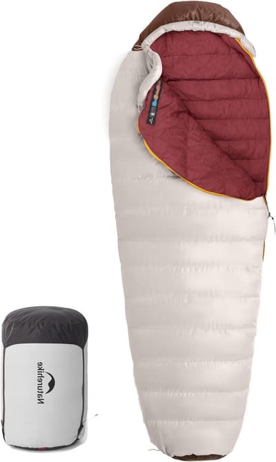 Mummy Slaapzak - Winterzak - Kamperen Buiten - Lichtgewicht Donsvulling - 190 x 75 cm - Khaki