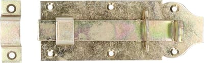 Deltafix schuifslot/hangslotschuif - 1x - 16 x 4.5cm - geel verzinkt staal - deur - schutting - hek