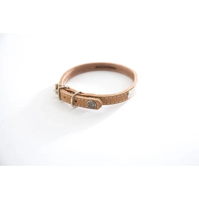Dogen halsband met stiksels en naamplaatje Martin Sellier